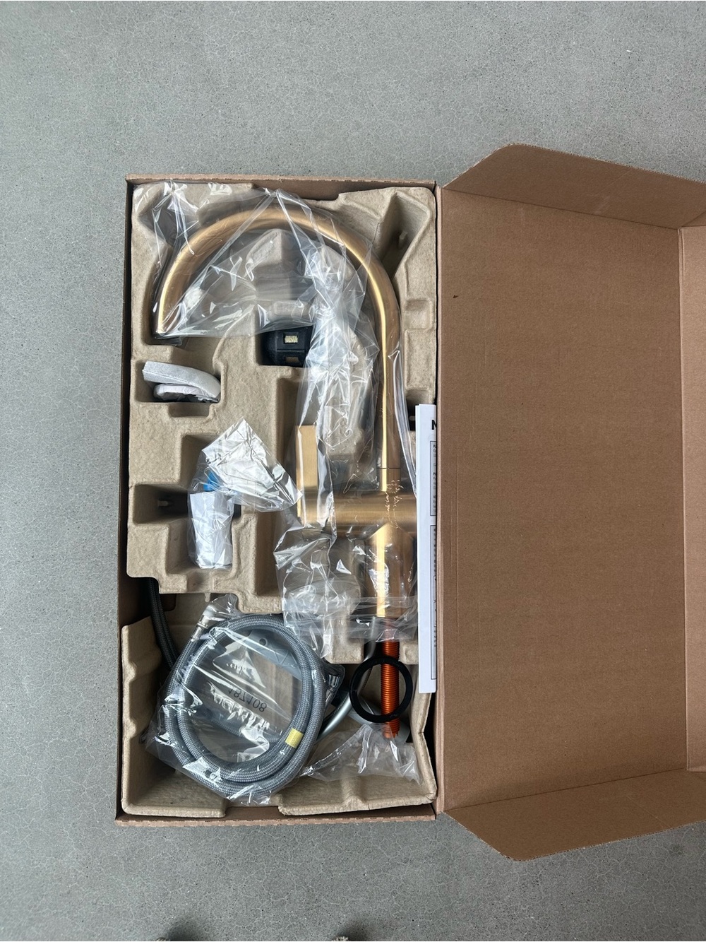 Moen Cia Brished Gold Kitchen Faucet with Pull-Down Spray - Modern Single Handle